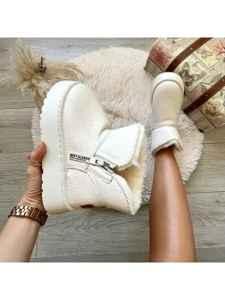 Ghete dama imblanite bej B717